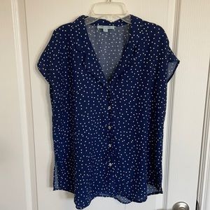 Blue polka dot SHE+SKY shirt